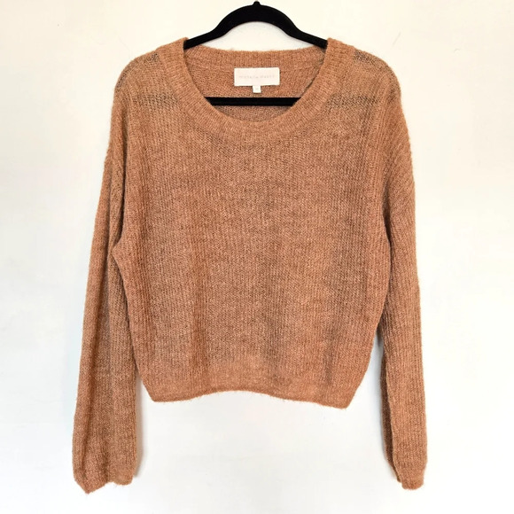 Michelle Mason Baby Alpaca Sweater Women's M Surplice Back Quiet Luxury Neutral - Picture 1 of 11